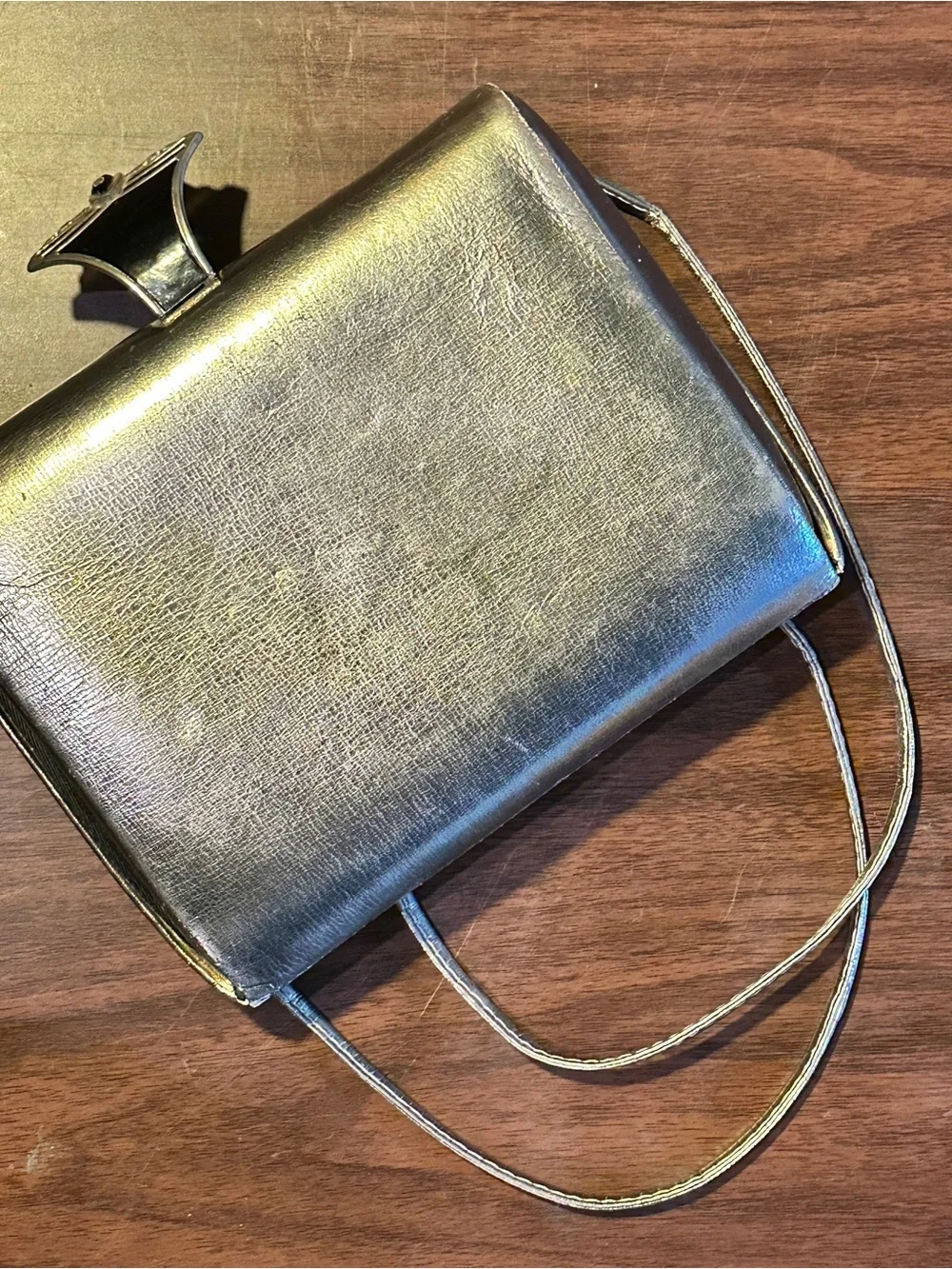 Saks Fifth Avenue Metallic Silver Wristlet Clutch